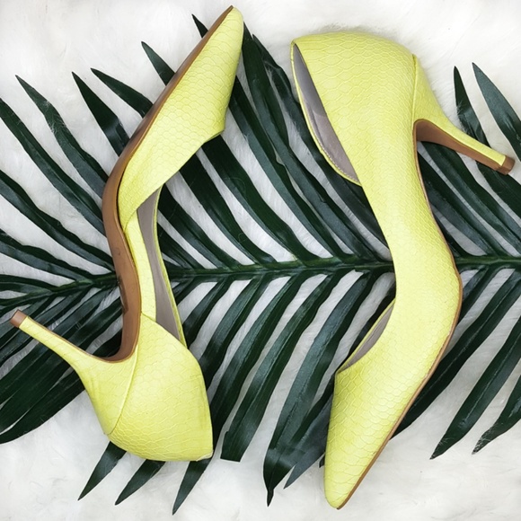 Aldo Aceilia Yellow D'Orsay Pump Heels 9 - Picture 2 of 8